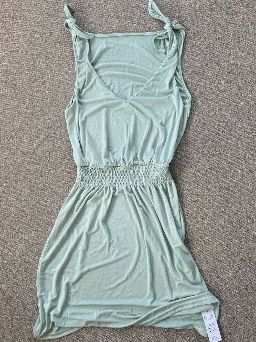Cupshe Sage Green Summer Cover Up with Smocked Waist Medium New With Tags